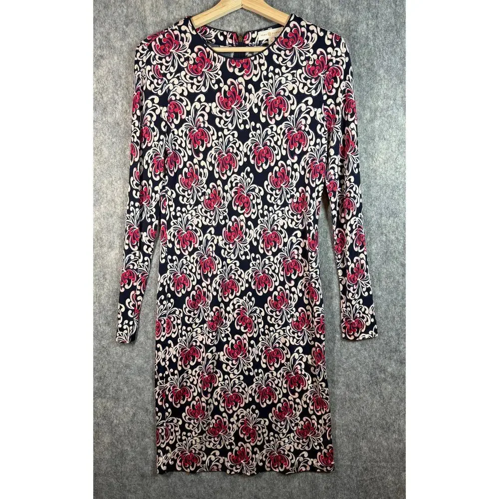 NWOT Tory Burch Flavia Long Sleeve Floral Midi 100% Silk Dress - Medium